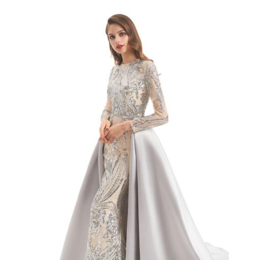 mermaid dress with detachable train 1329-004