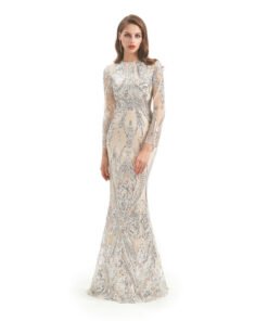 mermaid dress with detachable train 1329-006