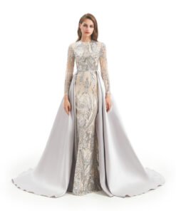 mermaid dress with detachable train 1329-007