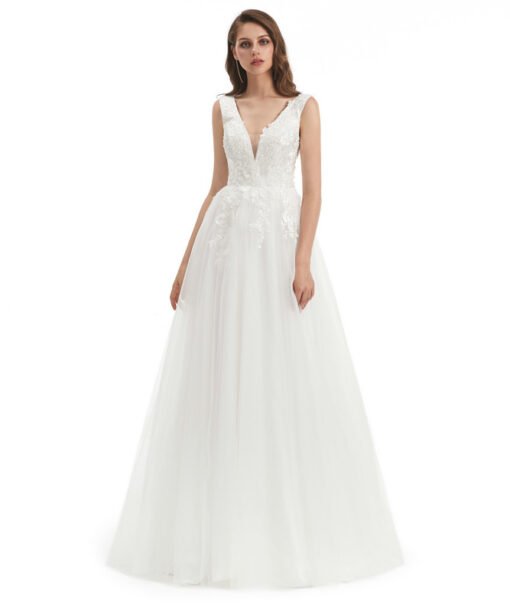 sleeveless wedding dress 1326-003