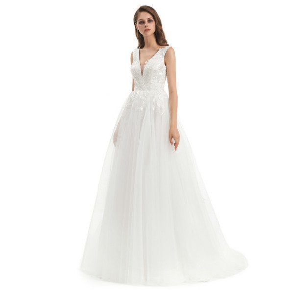 sleeveless wedding dress 1326-004