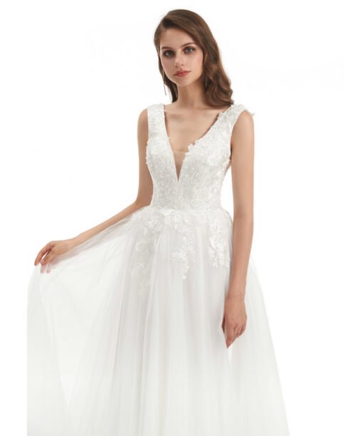 sleeveless wedding dress 1326-008
