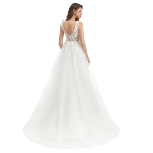 v neck a line wedding dress 1325-006