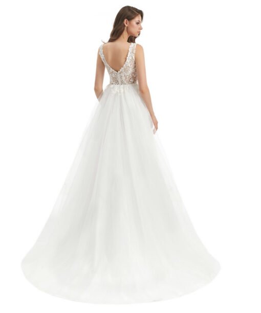 v neck a line wedding dress 1325-006