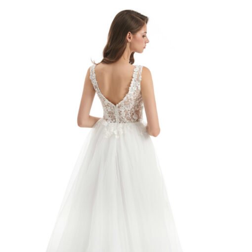 v neck a line wedding dress 1325-008