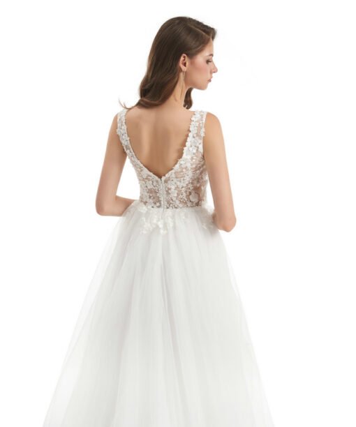 v neck a line wedding dress 1325-008