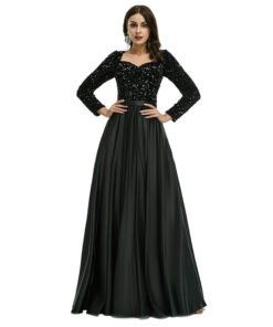 black sequins prom dress 1339-002