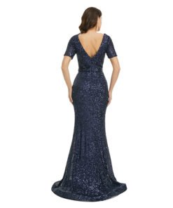 blue sequins prom dress 1343-001