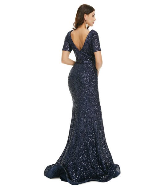 blue sequins prom dress 1343-002
