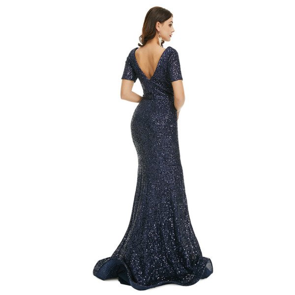 blue sequins prom dress 1343-002