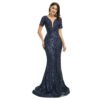 blue sequins prom dress 1343-004