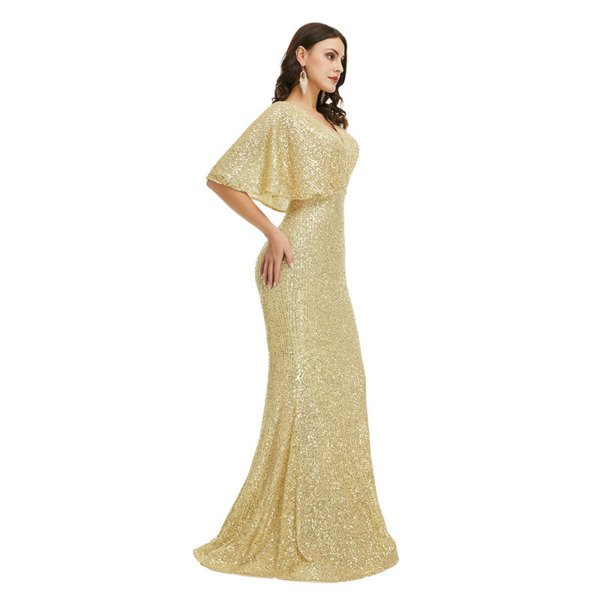 gold sequins prom dress 1347-002