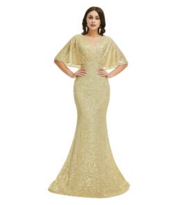gold sequins prom dress 1347-005