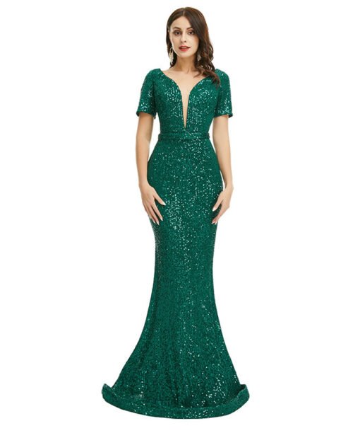 green sequin prom dress 1344-005
