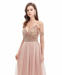 pink backless prom dress 1337-006
