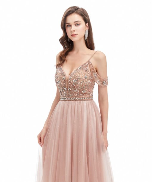 pink backless prom dress 1337-006