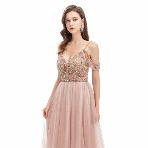 pink backless prom dress 1337-006