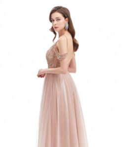 pink backless prom dress 1337-007