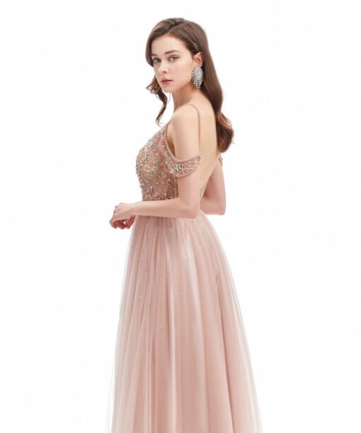 pink backless prom dress 1337-007