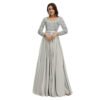silver satin prom dress 1341-004
