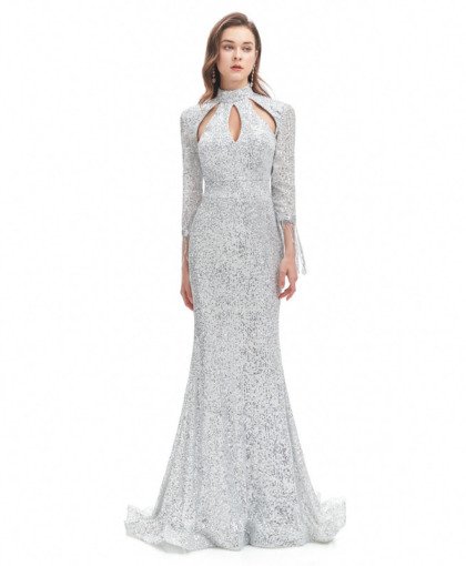 silver sequin prom dress 1336-001