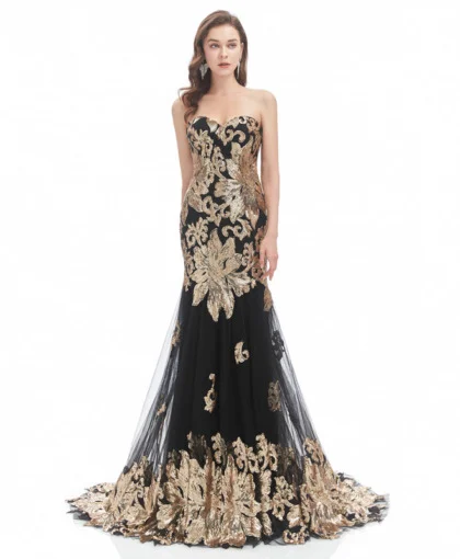 white and gold prom dress 1332-003