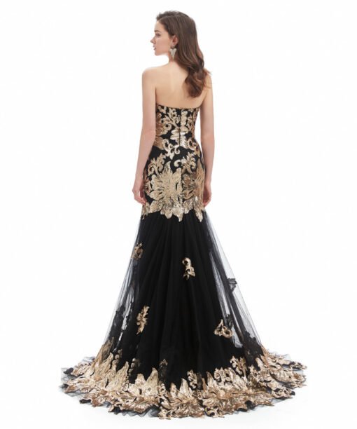 white and gold prom dress 1332-004