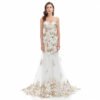 white and gold prom dress 1332-005