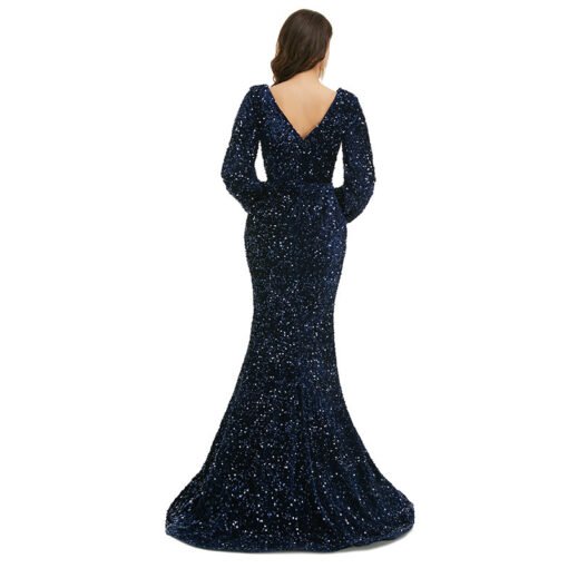 black prom dress with slit 1362-001