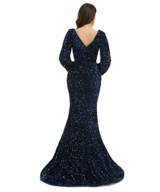 black prom dress with slit 1362-001