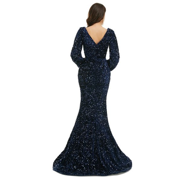 black prom dress with slit 1362-001
