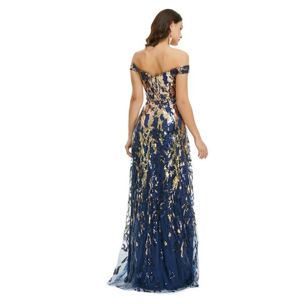 blue sequin prom dress 1349-001