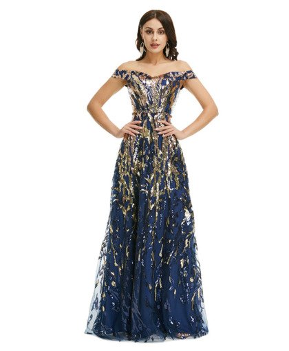 blue sequin prom dress 1349-004