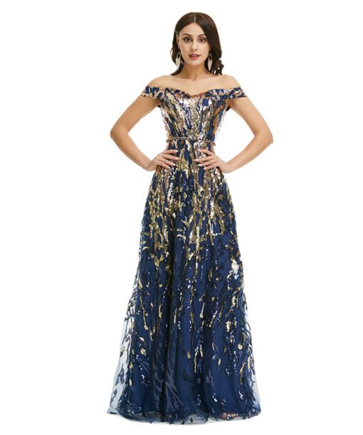 blue sequin prom dress 1349-004