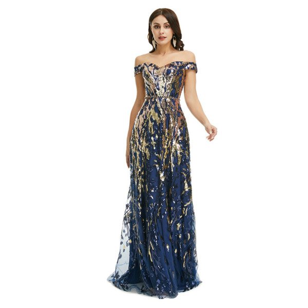 blue sequin prom dress 1349-005