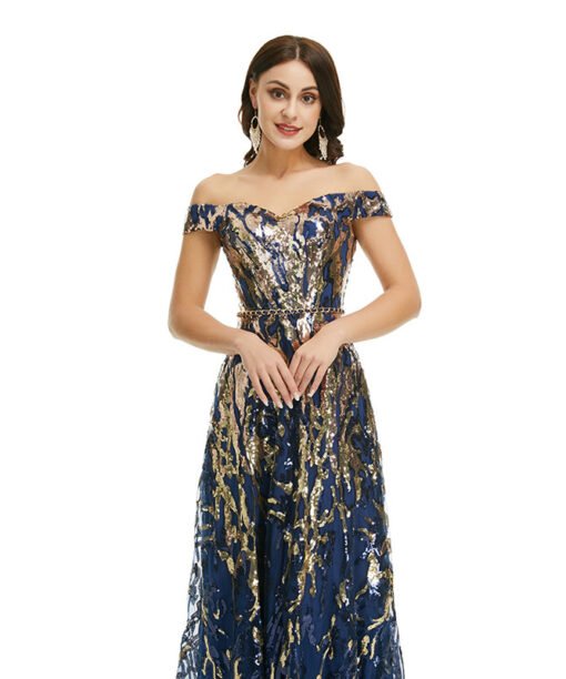 blue sequin prom dress 1349-007blue sequin prom dress 1349-007
