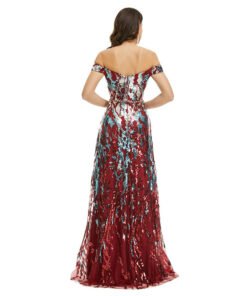 burgundy long prom dress 1350-002
