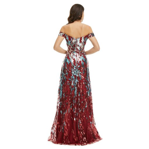 burgundy long prom dress 1350-002