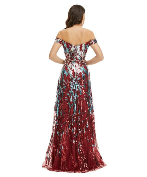 burgundy long prom dress 1350-002