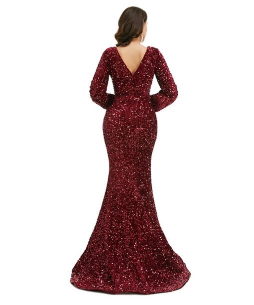 burgundy sequin dress 1364-001