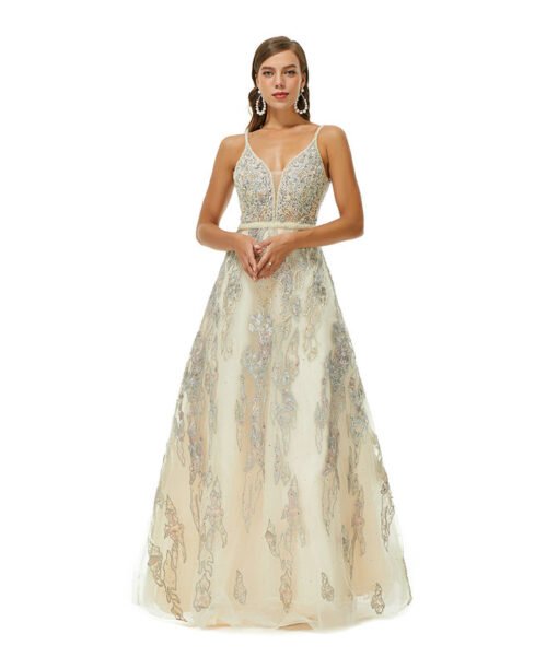 champagne wedding guest dress 1367-003