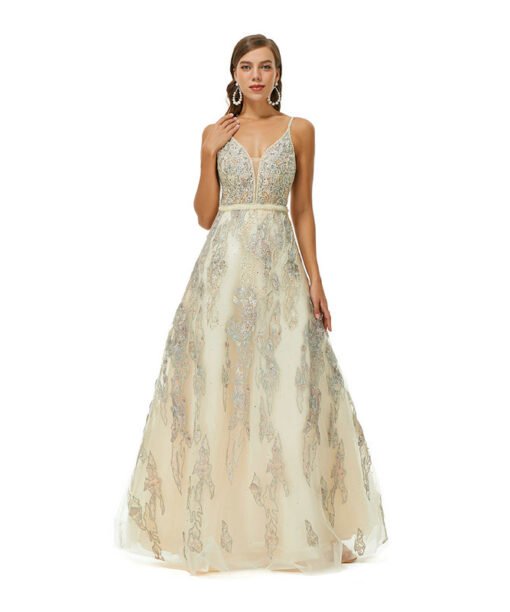 champagne wedding guest dress 1367-004