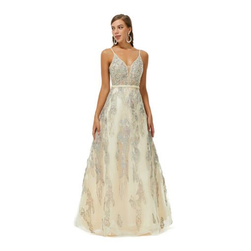 champagne wedding guest dress 1367-005