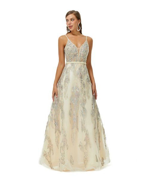 champagne wedding guest dress 1367-005
