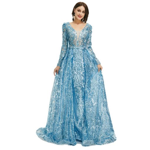 detachable train prom dress 1359-003
