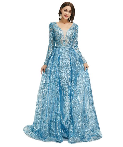 detachable train prom dress 1359-003