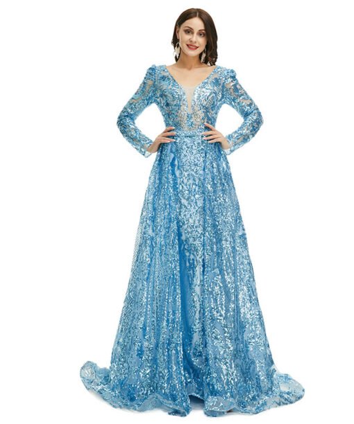 detachable train prom dress 1359-004