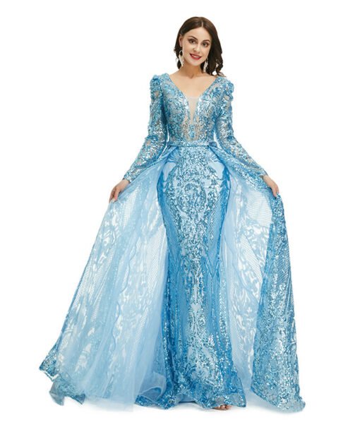 detachable train prom dress 1359-006