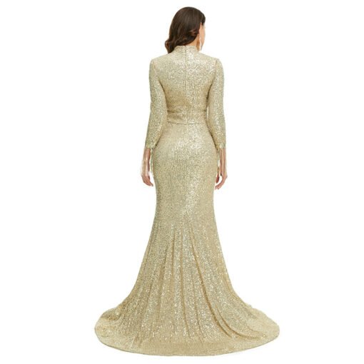 gold sequin gown 1360-001