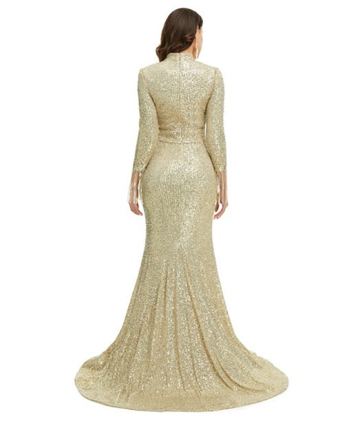 gold sequin gown 1360-001